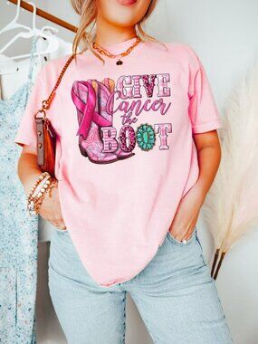 Give Cancer The Boot, Breast Cancer Awareness Shirt
